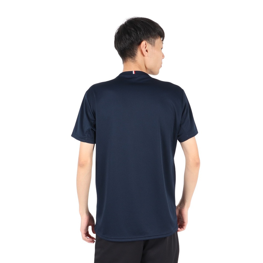 ルコックスポルティフ（lecoqsportif）（メンズ）テニスウェア トリコロールプリントゲームシャツ LN4FHT90M NV00