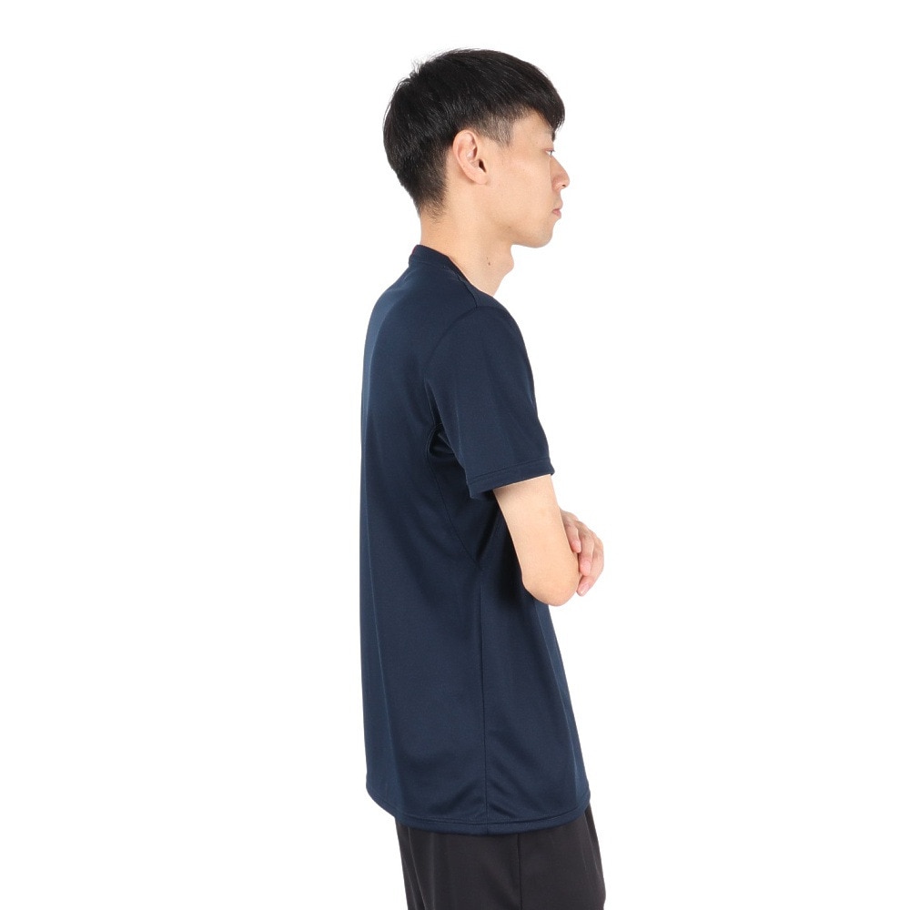ルコックスポルティフ（lecoqsportif）（メンズ）テニスウェア トリコロールプリントゲームシャツ LN4FHT90M NV00