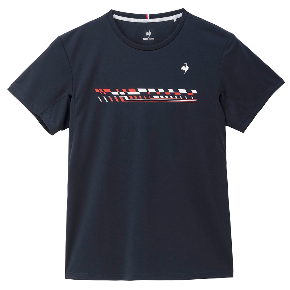 ルコックスポルティフ（lecoqsportif）（メンズ）テニスウェア トリコロールプリントゲームシャツ LN4FHT90M NV00