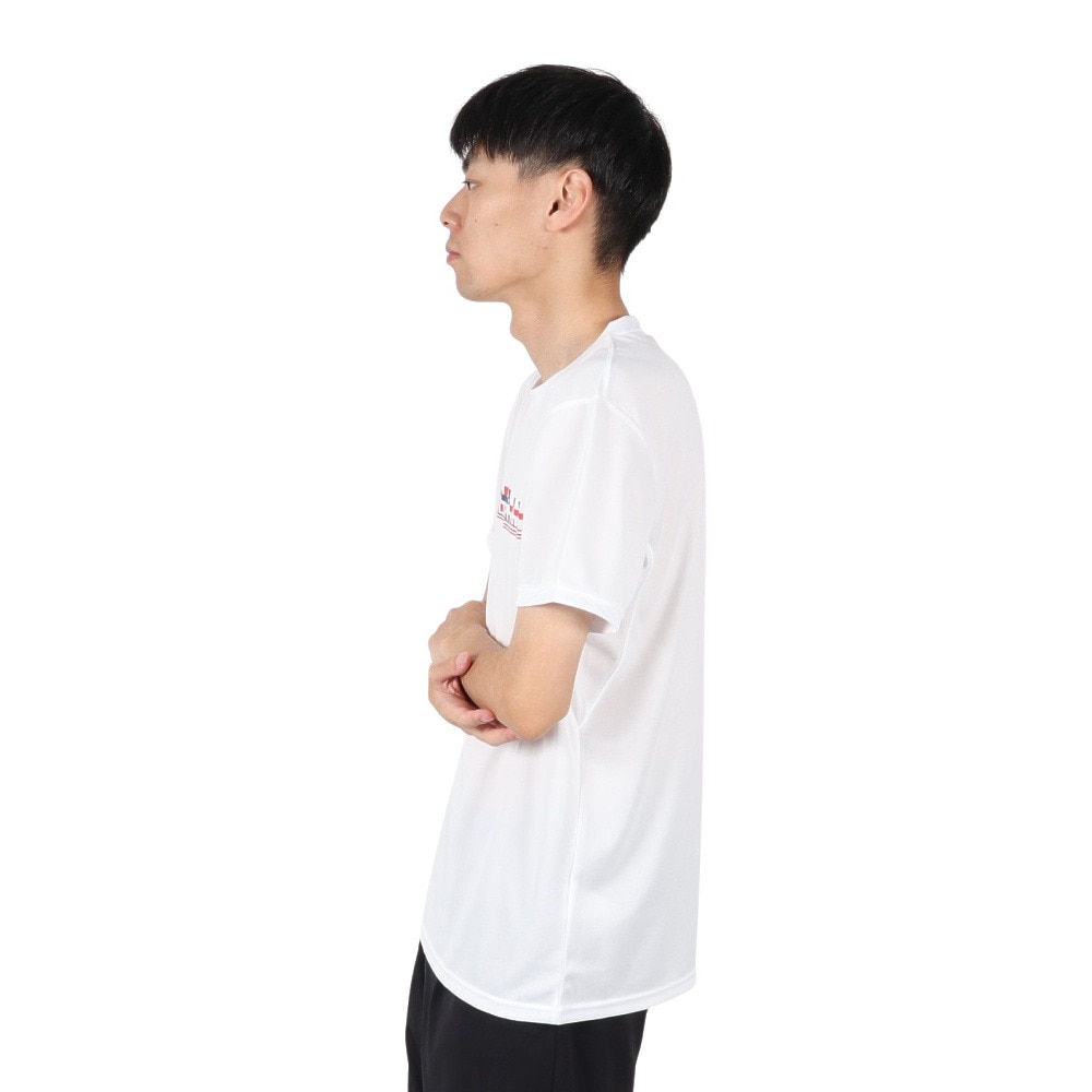 ルコックスポルティフ（lecoqsportif）（メンズ）テニスウェア トリコロールプリントゲームシャツ LN4FHT90M WH00