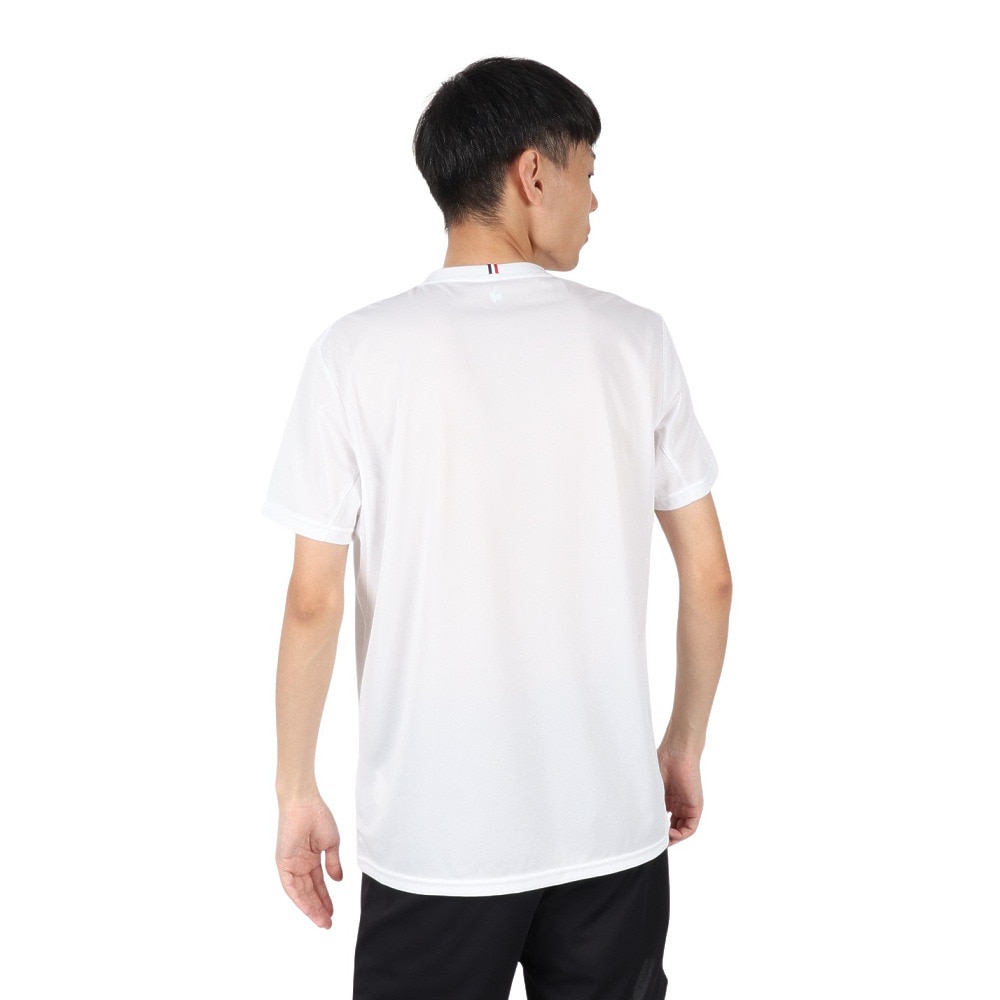 ルコックスポルティフ（lecoqsportif）（メンズ）テニスウェア トリコロールプリントゲームシャツ LN4FHT90M WH00