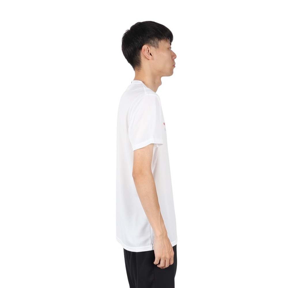 ルコックスポルティフ（lecoqsportif）（メンズ）テニスウェア トリコロールプリントゲームシャツ LN4FHT90M WH00