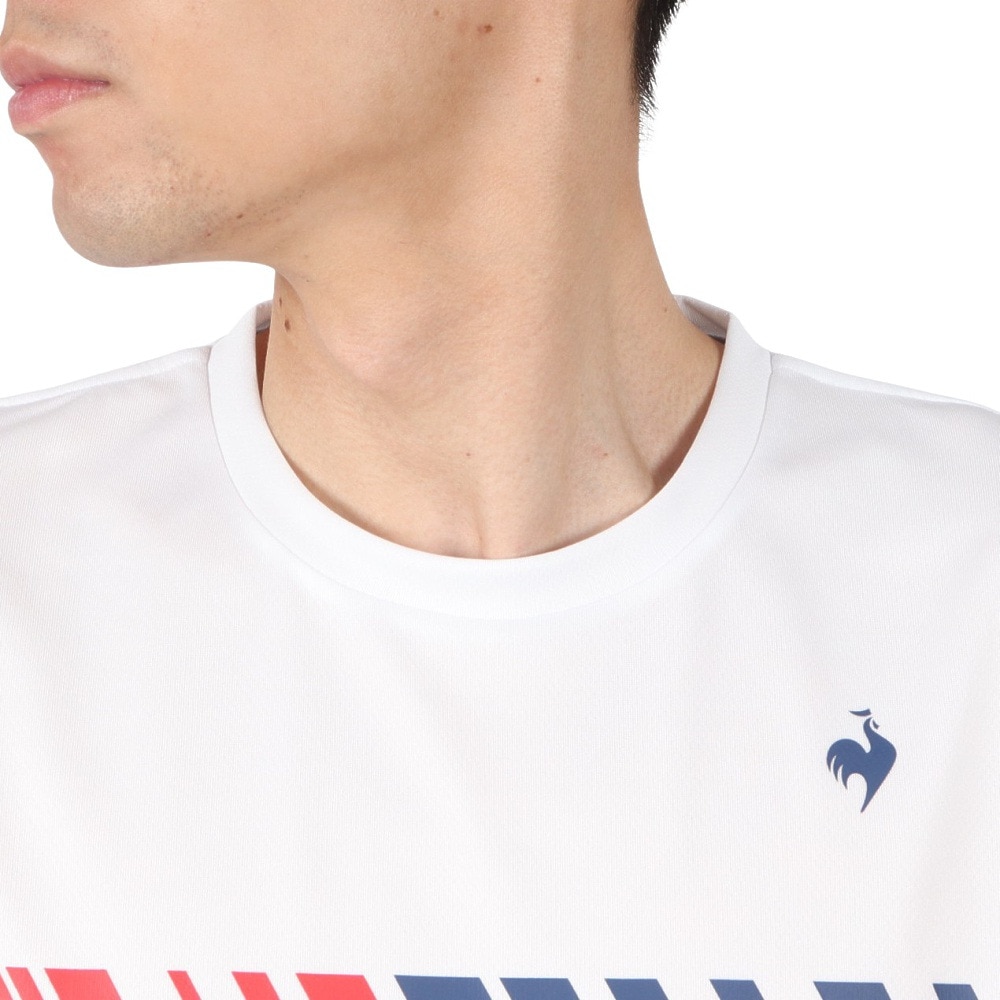 ルコックスポルティフ（lecoqsportif）（メンズ）テニスウェア トリコロールプリントゲームシャツ LN4FHT90M WH00