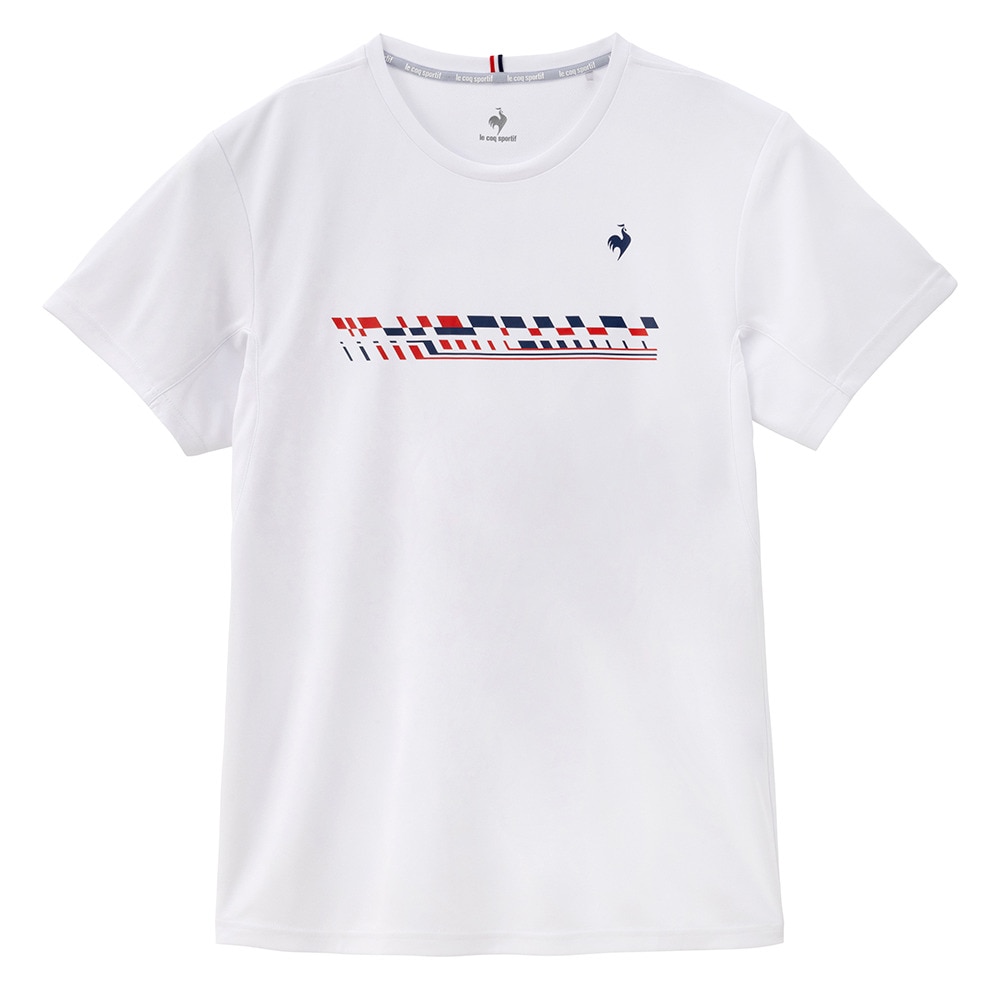 ルコックスポルティフ（lecoqsportif）（メンズ）【新商品】テニスウェア トリコロールプリントゲームシャツ LN4FHT90M WH00