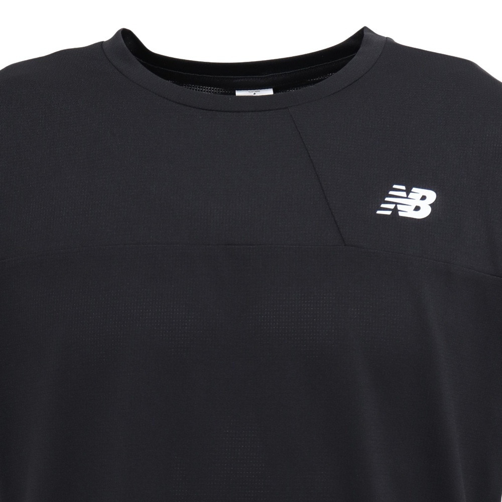 ニューバランス（new balance）（メンズ）テニスウェア スポーツカラーブロック 半袖Tシャツ AMT53400BK