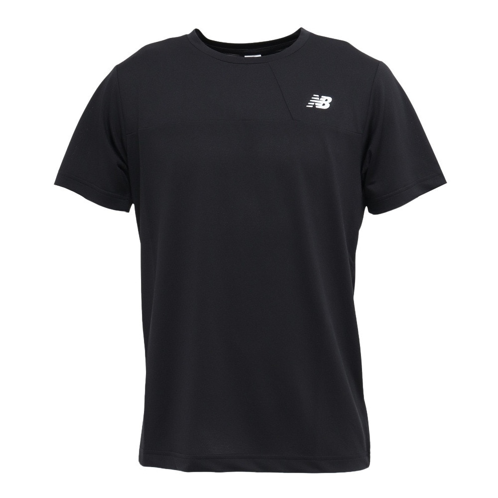 ニューバランス（new balance）（メンズ）テニスウェア スポーツカラーブロック 半袖Tシャツ AMT53400BK