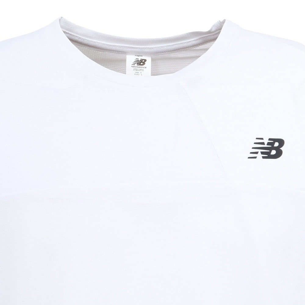 ニューバランス（new balance）（メンズ）テニスウェア スポーツカラーブロック 半袖Tシャツ AMT53400WT