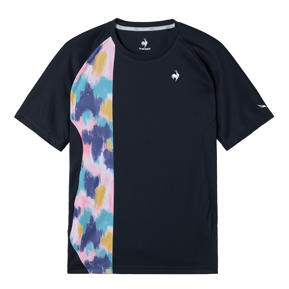 ルコックスポルティフ（lecoqsportif）（メンズ）テニスウェア Aile forme グラフィックゲームシャツ LN5FHT11M NV00