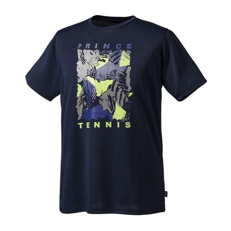 prince 黒 Tシャツ HD939017 プリンス（PRINCE）（メンズ）テニスウェア Tシャツ 吸汗速乾 UPF50+