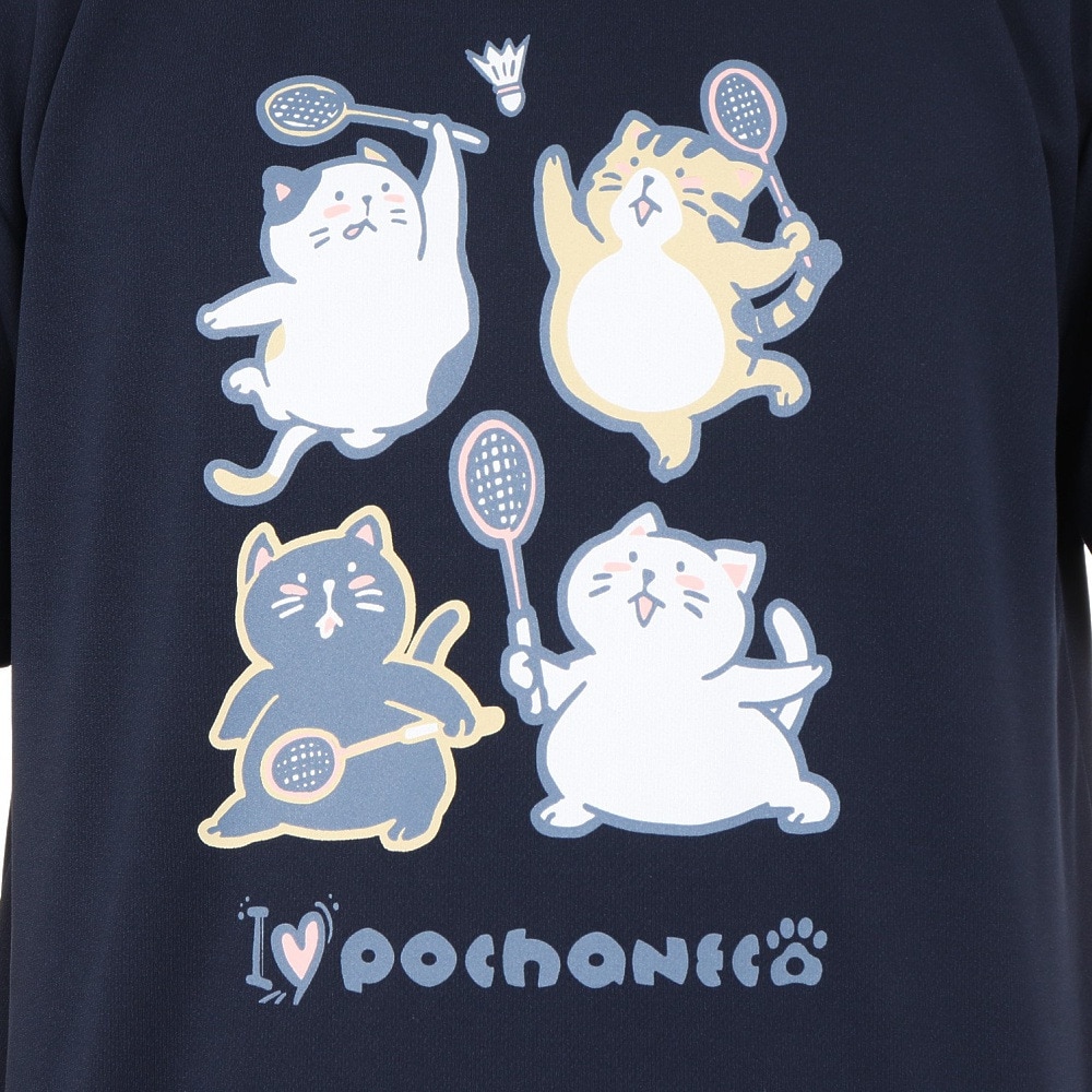 ゴーセン（GOSEN）（メンズ）pochaneco ぽちゃ猫 Tシャツ Lサイズ J24X0117L