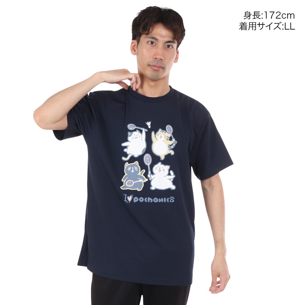 ゴーセン（GOSEN）（メンズ）pochaneco ぽちゃ猫 Tシャツ LLサイズ J24X0117LL