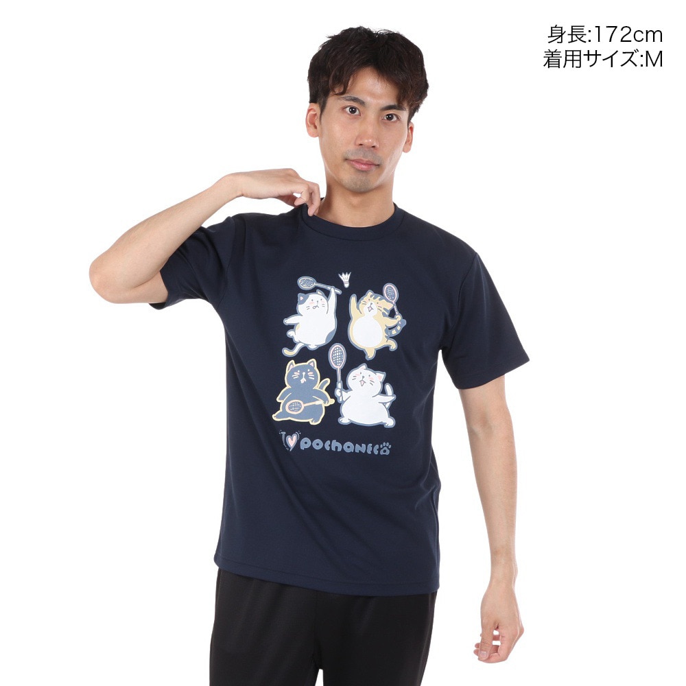 ゴーセン（GOSEN）（メンズ）pochaneco ぽちゃ猫 Tシャツ Mサイズ J24X0117M