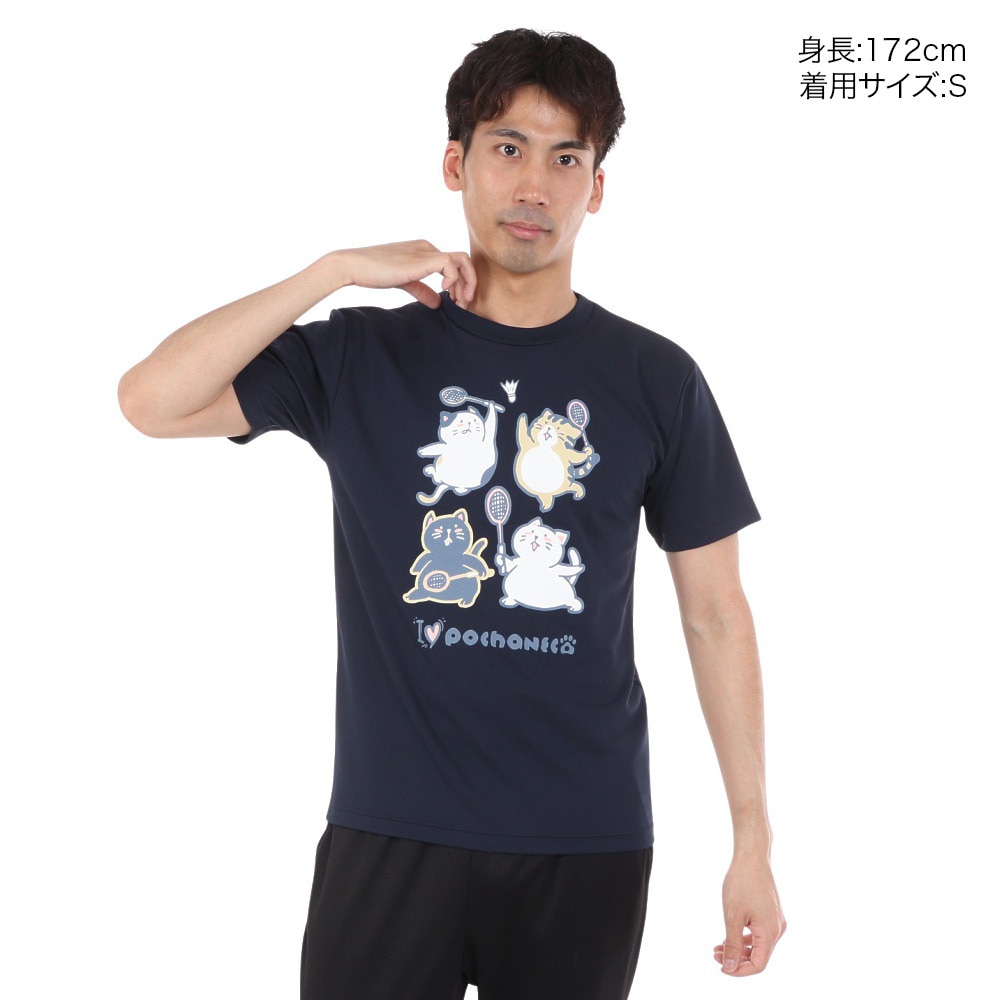 ゴーセン（GOSEN）（メンズ）pochaneco ぽちゃ猫 Tシャツ Sサイズ J24X0117S