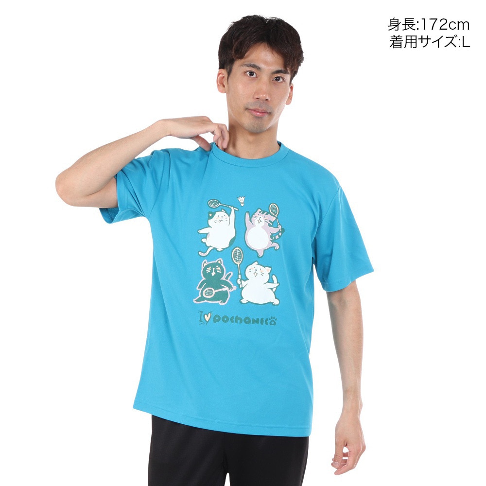 ゴーセン（GOSEN）（メンズ）pochaneco ぽちゃ猫 Tシャツ Lサイズ J24X0118L