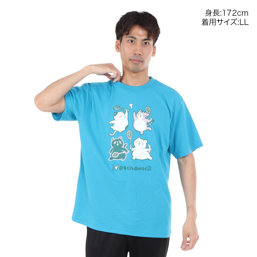 ゴーセン（GOSEN）（メンズ）pochaneco ぽちゃ猫 Tシャツ LLサイズ J24X0118LL