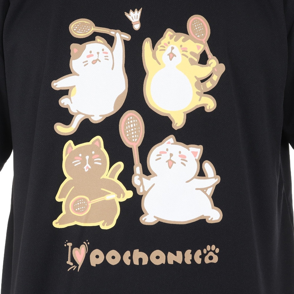 ゴーセン（GOSEN）（メンズ、レディース）pochaneco ぽちゃ猫 半袖Tシャツ Lサイズ J24X0139L