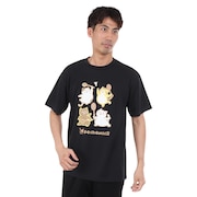 (メンズ、レディース)pochaneco ぽちゃ猫 半袖Tシャツ J24X0139
