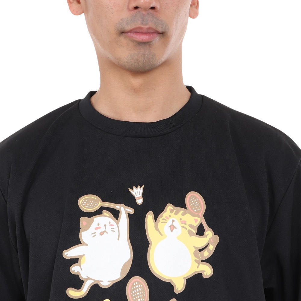 ゴーセン（GOSEN）（メンズ、レディース）pochaneco ぽちゃ猫 半袖Tシャツ LLサイズ J24X0139LL