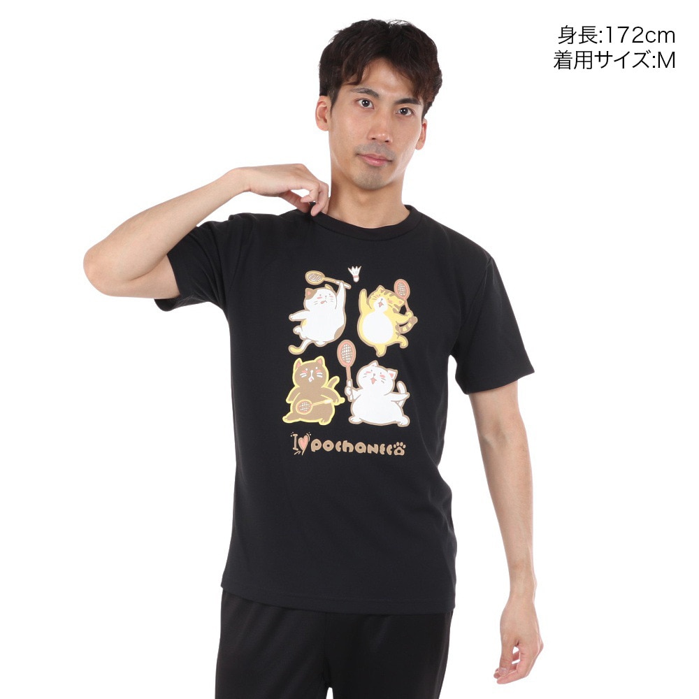 ゴーセン（GOSEN）（メンズ、レディース）pochaneco ぽちゃ猫 半袖Tシャツ Mサイズ J24X0139M