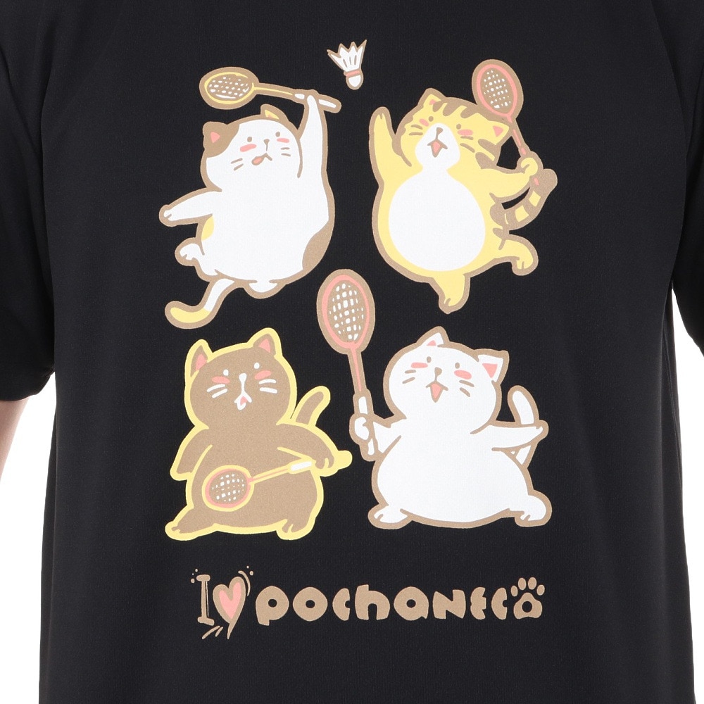 ゴーセン（GOSEN）（メンズ、レディース）pochaneco ぽちゃ猫 半袖Tシャツ Mサイズ J24X0139M