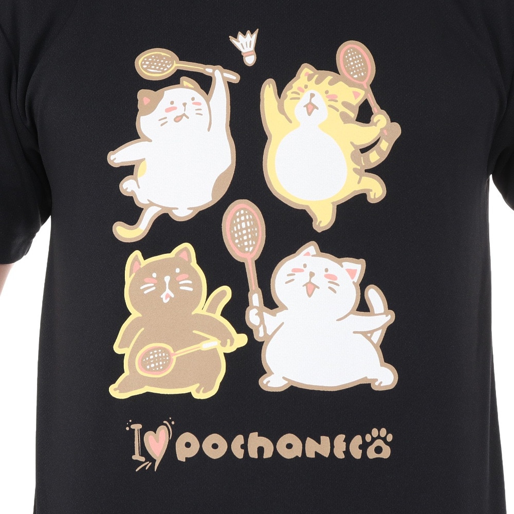 ゴーセン（GOSEN）（メンズ、レディース）pochaneco ぽちゃ猫 半袖Tシャツ Sサイズ J24X0139S