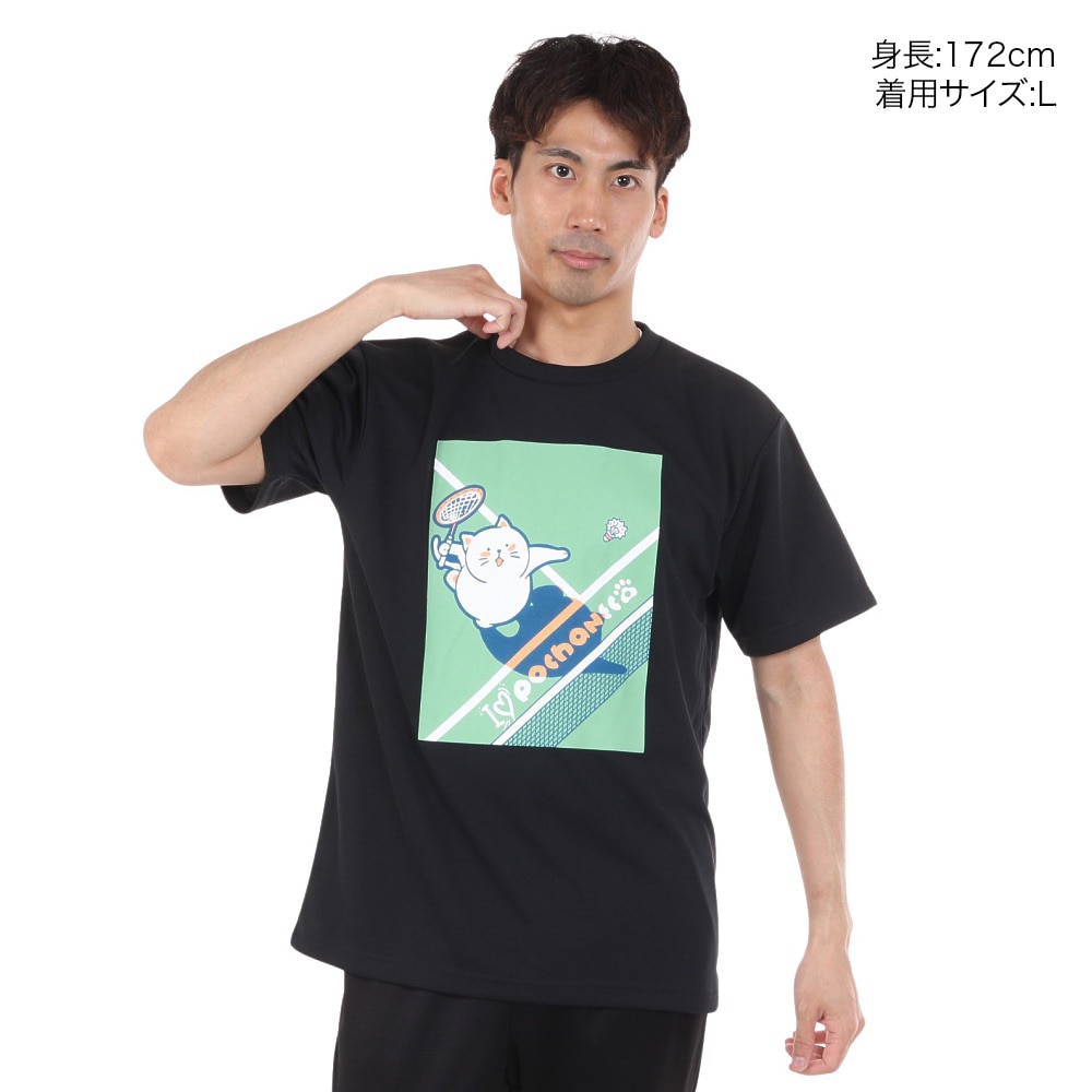 ゴーセン（GOSEN）（メンズ、レディース）pochaneco ぽちゃ猫 半袖Tシャツ Lサイズ J24X0239L