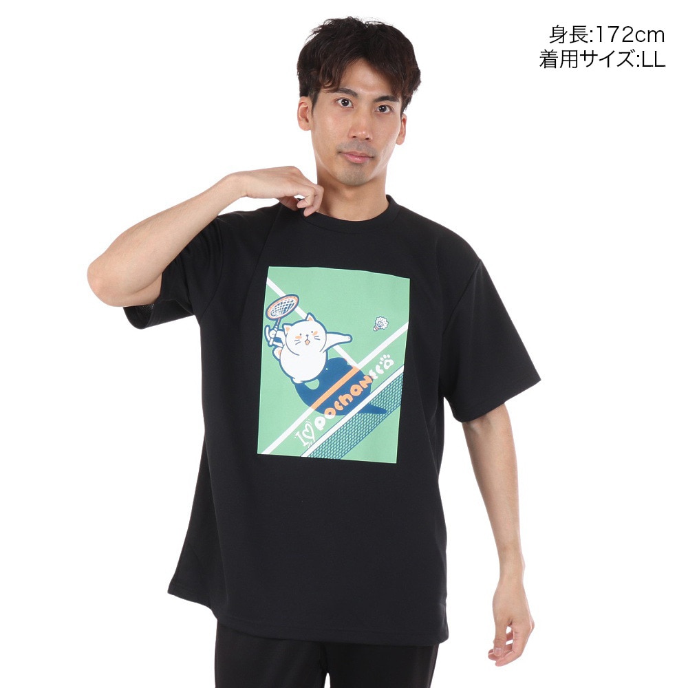 ゴーセン（GOSEN）（メンズ、レディース）pochaneco ぽちゃ猫 半袖Tシャツ LLサイズ J24X0239LL