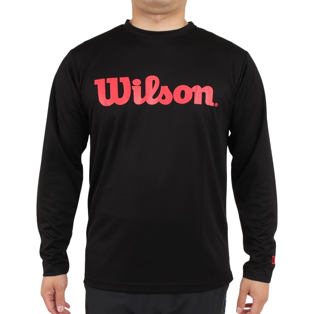 ウイルソン（Wilson）（メンズ）テニスウェア Wilson スタンダード長袖Tシャツ 紫外線遮蔽率90%以上 UVカット 紫外線対策 吸水速乾 442205-BK