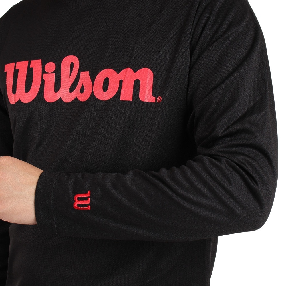 ウイルソン（Wilson）（メンズ）テニスウェア Wilson スタンダード長袖Tシャツ 紫外線遮蔽率90%以上 UVカット 紫外線対策 吸水速乾 442205-BK