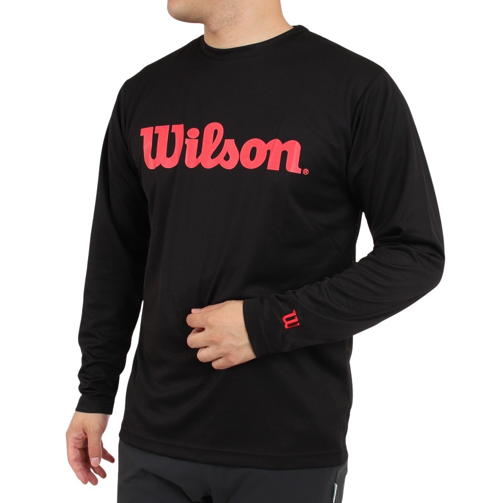 ウイルソン（Wilson）（メンズ）テニスウェア Wilson スタンダード長袖Tシャツ 紫外線遮蔽率90%以上 UVカット 紫外線対策 吸水速乾 442205-BK