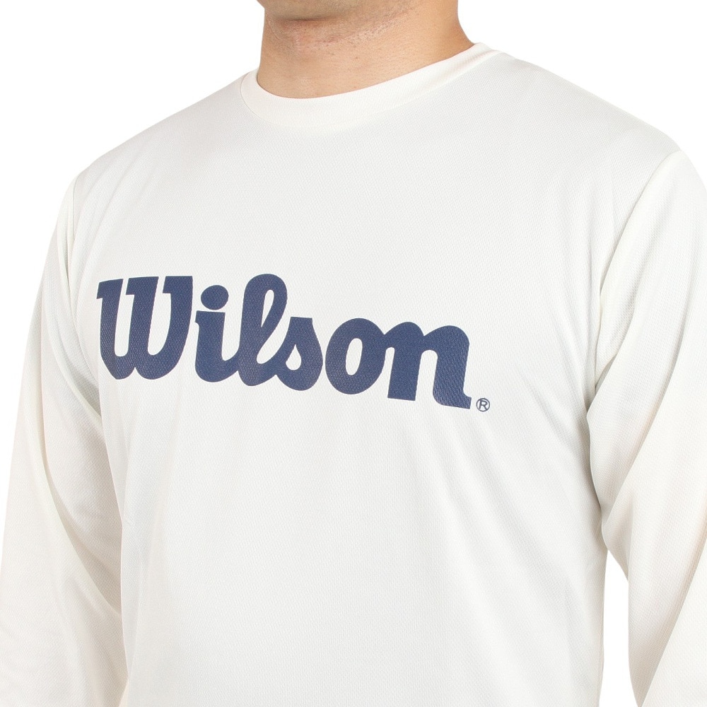 ウイルソン（Wilson）（メンズ）テニスウェア Wilsonスタンダード長袖Tシャツ 紫外線遮蔽率90%以上 UVカット 紫外線対策 吸水速乾 442205-WT