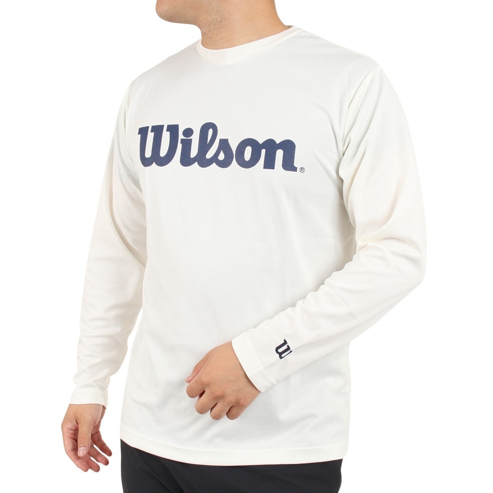 ウイルソン（Wilson）（メンズ）テニスウェア Wilsonスタンダード長袖Tシャツ 紫外線遮蔽率90%以上 UVカット 紫外線対策 吸水速乾 442205-WT