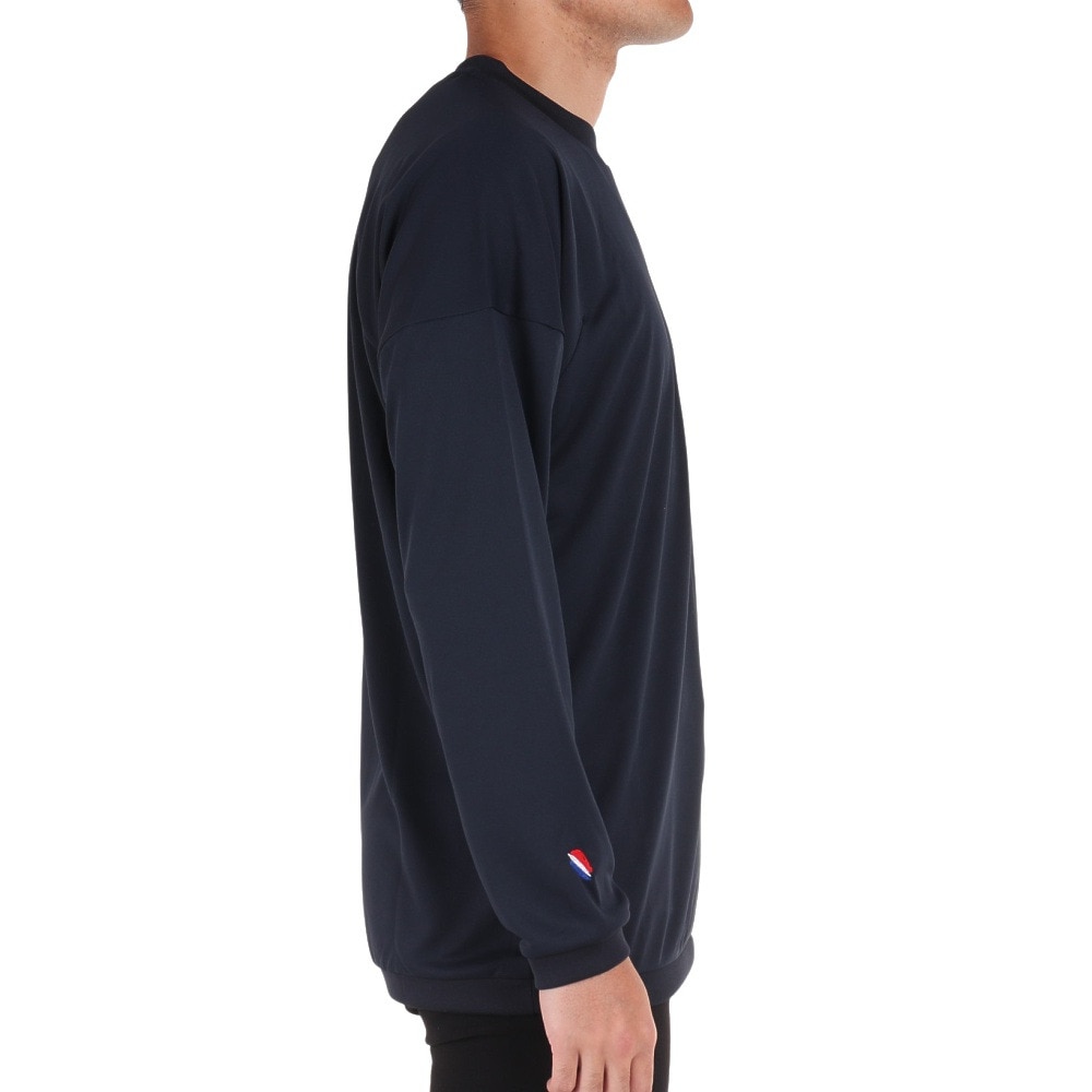 ルコックスポルティフ（lecoqsportif）（メンズ）テニスウェア プリントロングスリーブシャツ QMMWJB03 NV UVカット