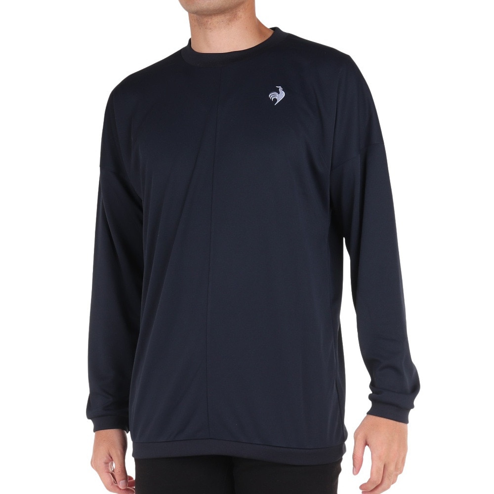 ルコックスポルティフ（lecoqsportif）（メンズ）テニスウェア プリントロングスリーブシャツ QMMWJB03 NV UVカット