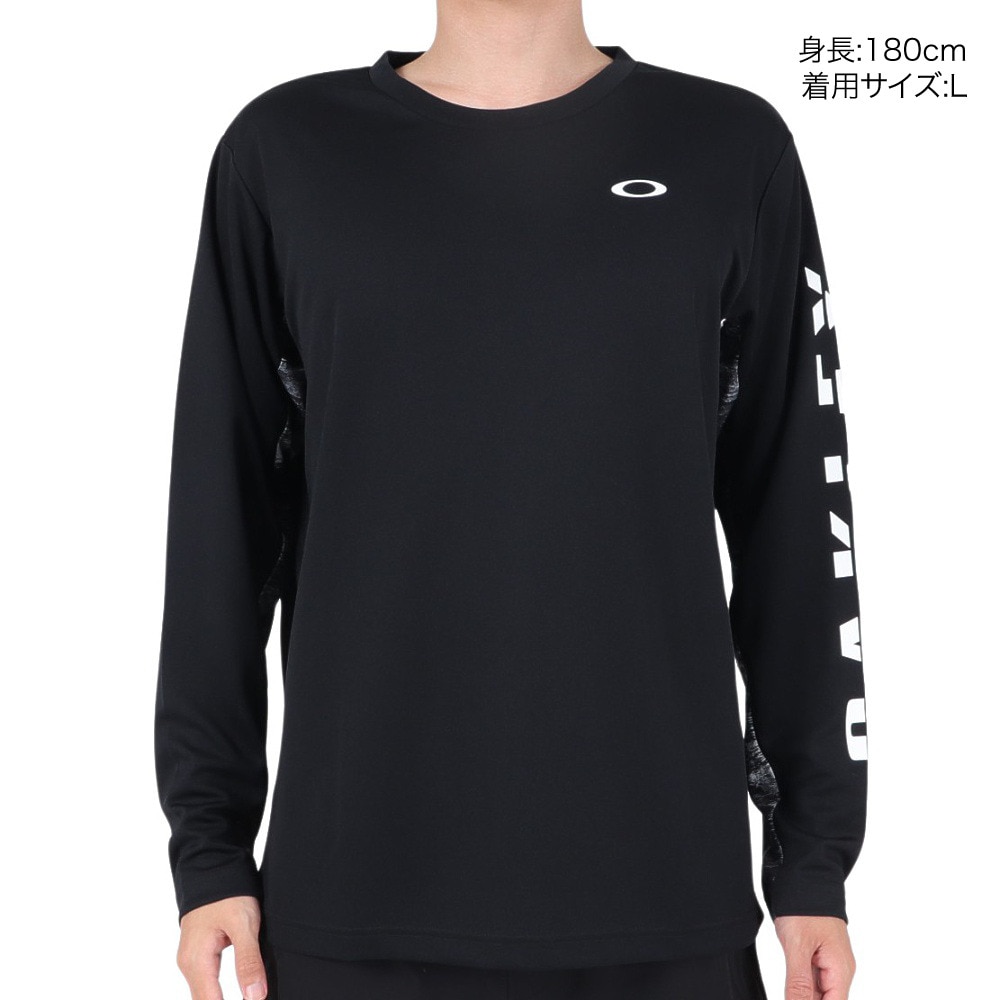 オークリー（OAKLEY）（メンズ）テニスウェア Slant Logo Print 長袖Tシャツ 8.0 FOA405835-02E