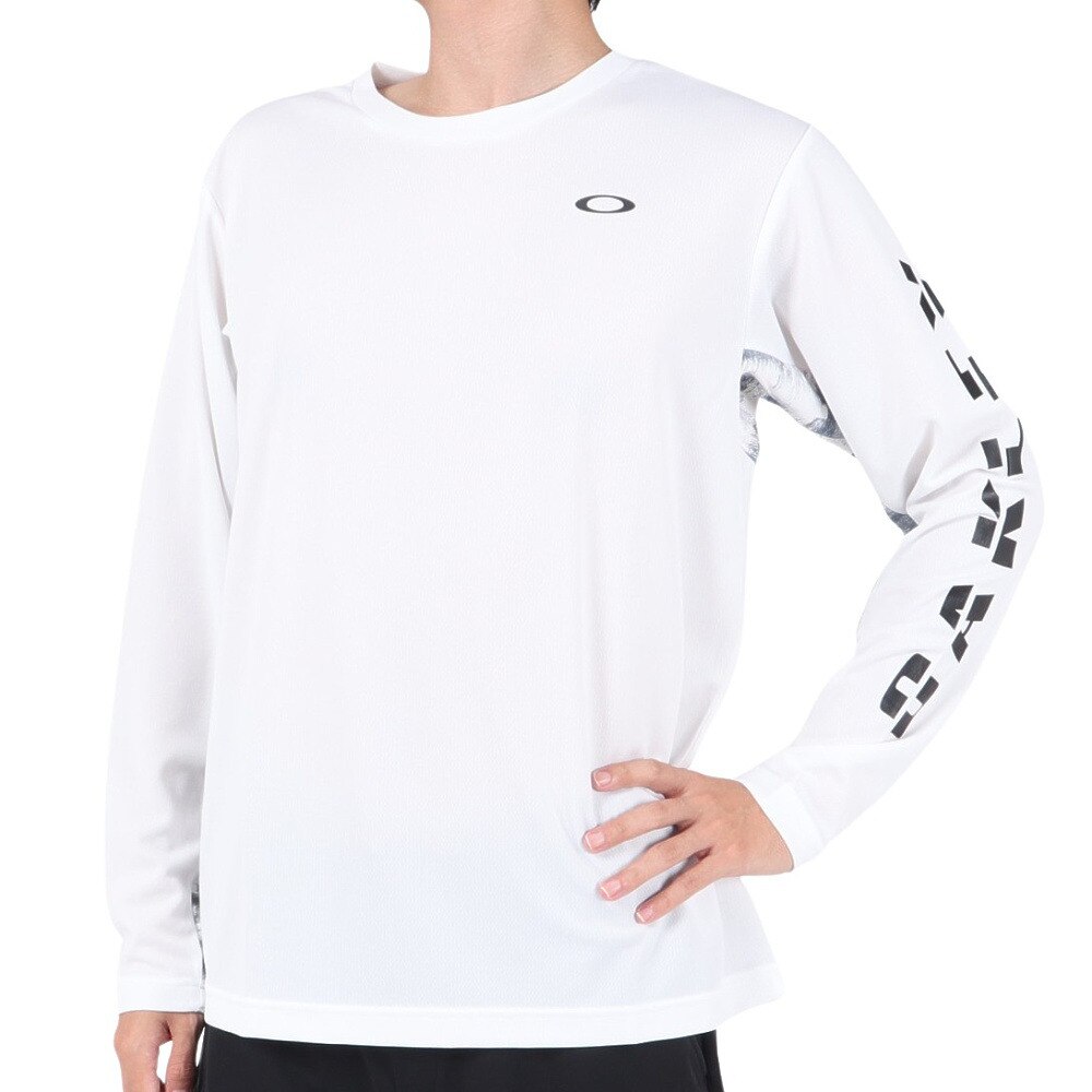 オークリー（OAKLEY）（メンズ）テニスウェア Slant Logo Print 長袖Tシャツ 8.0 FOA405835-100