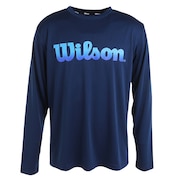 ウイルソン（Wilson）（メンズ）テニスウェア クルーネック長袖Tシャツ 443212-NV 速乾