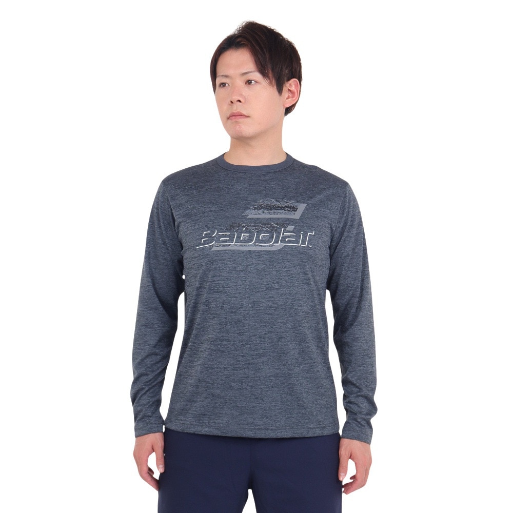 バボラ（BABOLAT）（メンズ）テニスウェア ピュア長袖Tシャツ BUP3553 BK00 速乾