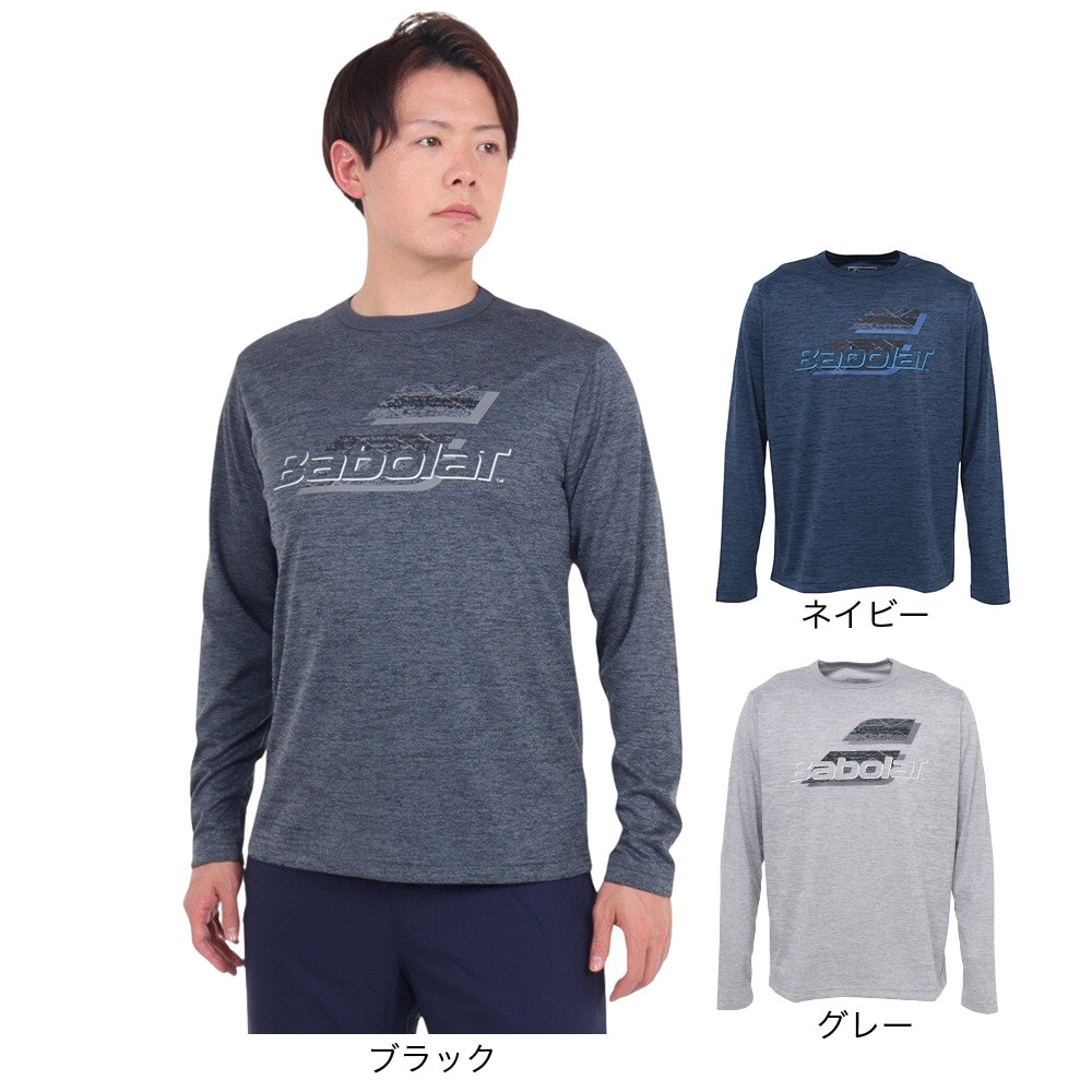 バボラ（BABOLAT）（メンズ）テニスウェア ピュア長袖Tシャツ BUP3553 NV00 速乾