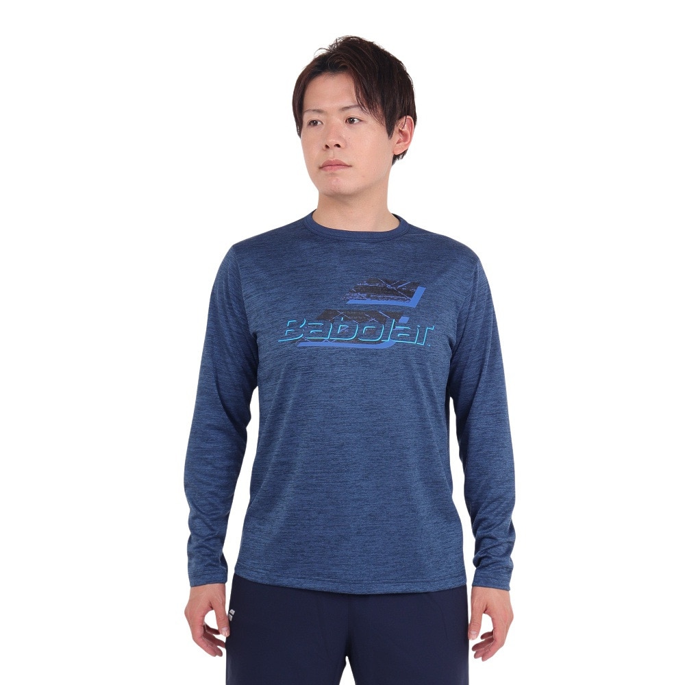 バボラ（BABOLAT）（メンズ）テニスウェア ピュア長袖Tシャツ BUP3553 NV00 速乾