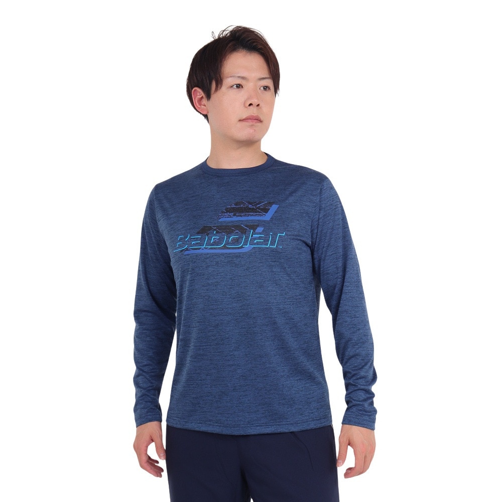 バボラ（BABOLAT）（メンズ）テニスウェア ピュア長袖Tシャツ BUP3553 NV00 速乾