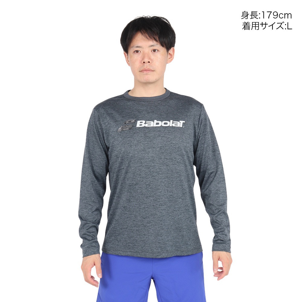 バボラ（BABOLAT）（メンズ）テニスウェア PURE ロングスリーブシャツ 長袖 BUP4553-BK00