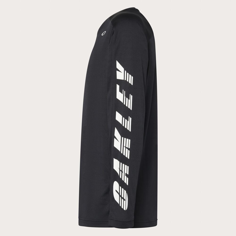 オークリー（OAKLEY）（メンズ）テニスウェア SLANT ロゴプリント長袖 Tシャツ 12.0 FOA408265-02E