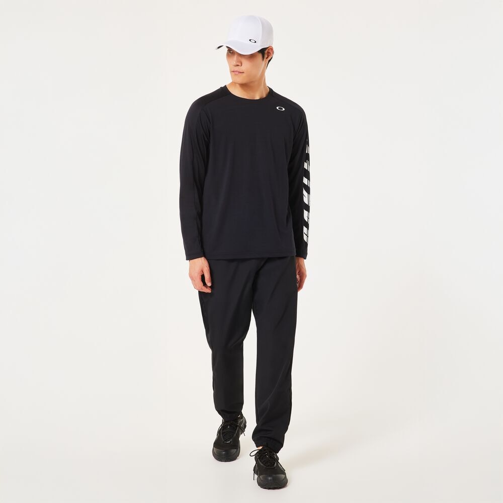 オークリー（OAKLEY）（メンズ）テニスウェア SLANT ロゴプリント長袖 Tシャツ 12.0 FOA408265-02E