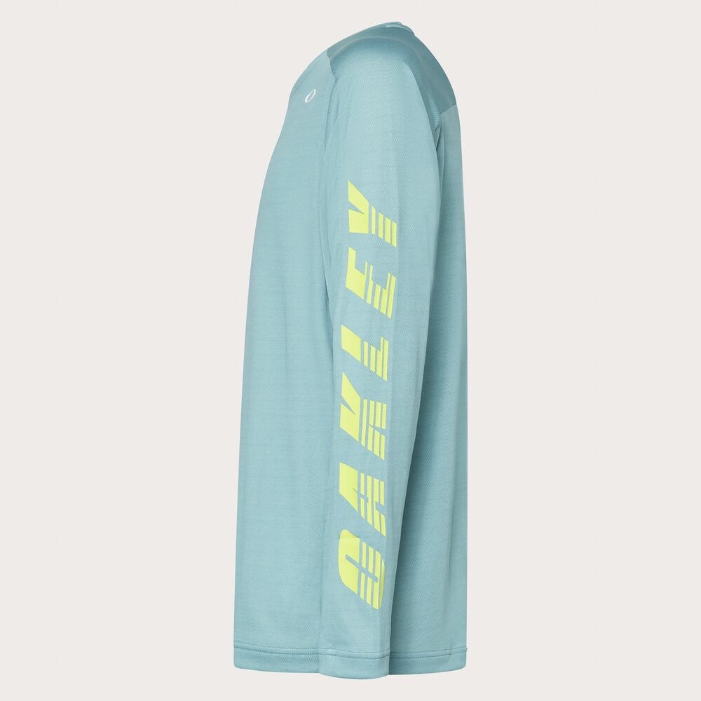 オークリー（OAKLEY）（メンズ）テニスウェア SLANT ロゴプリント長袖 Tシャツ 12.0 FOA408265-6GB