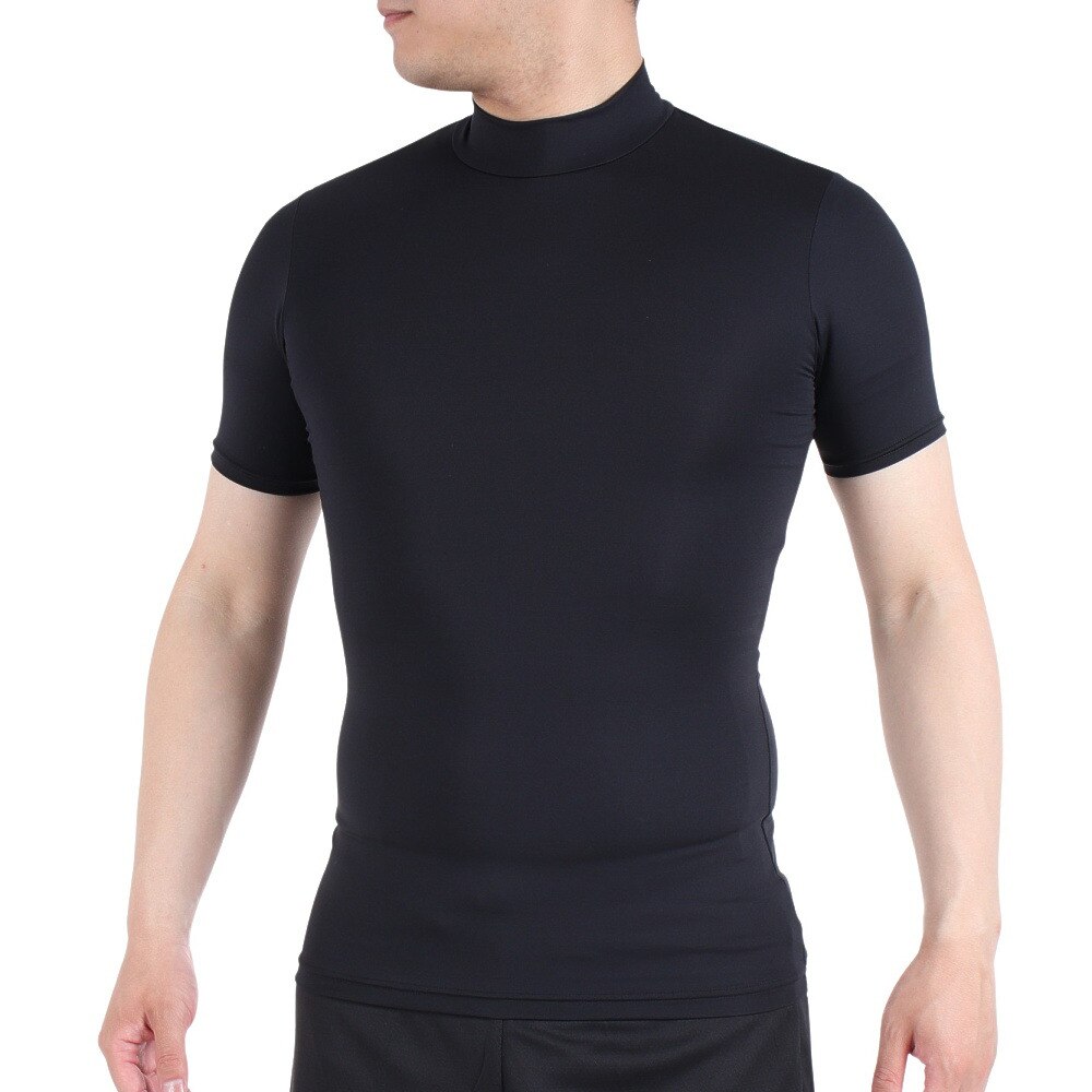  ストレッチ ハイネック 半袖シャツ 732G8ES1628 BLK