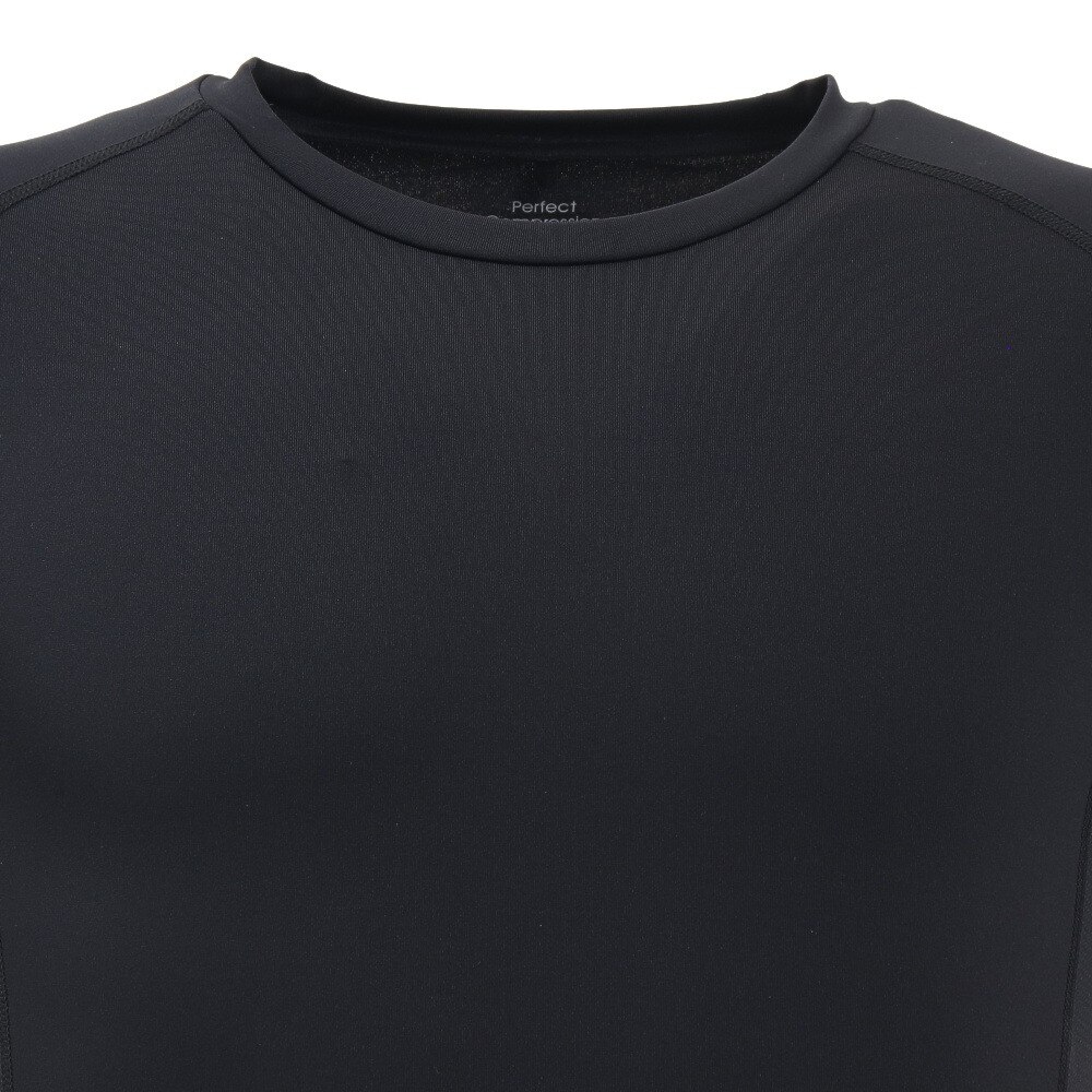 PG（メンズ）テニスウェア ドライプラス 抗菌 ストレッチ丸首長袖シャツ 732PG1ES4986 BLK
