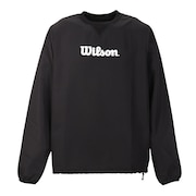 (メンズ)テニスウェア クルーネックウィンドウシャツ 紫外線遮蔽率90%以上 UVカット 紫外線対策 413206-BK