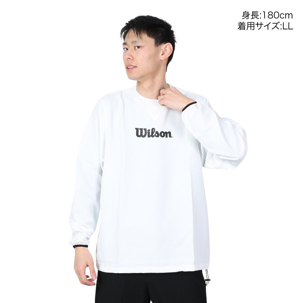 ウイルソン（WILLSON）（メンズ）テニスウェア クルーネックウィンドウシャツ 紫外線遮蔽率90%以上 UVカット 紫外線対策 413206-WT