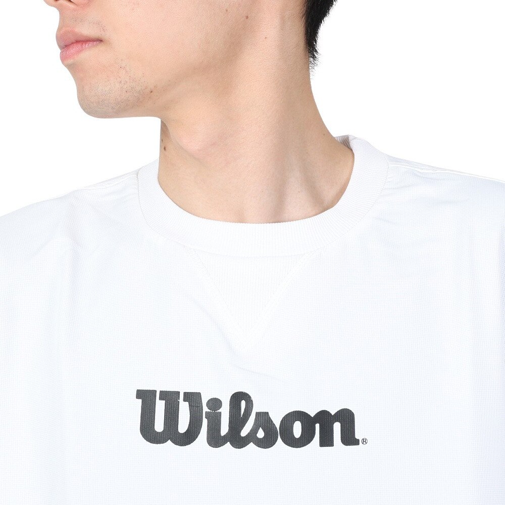 ウイルソン（WILLSON）（メンズ）テニスウェア クルーネックウィンドウシャツ 紫外線遮蔽率90%以上 UVカット 紫外線対策 413206-WT